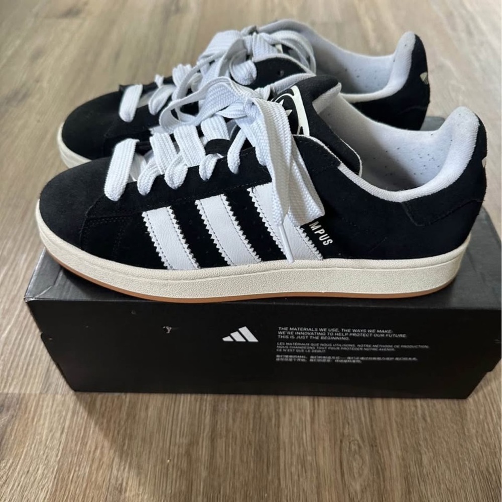 Adidas Campus Black White Sneakers - Picture 2 of 4